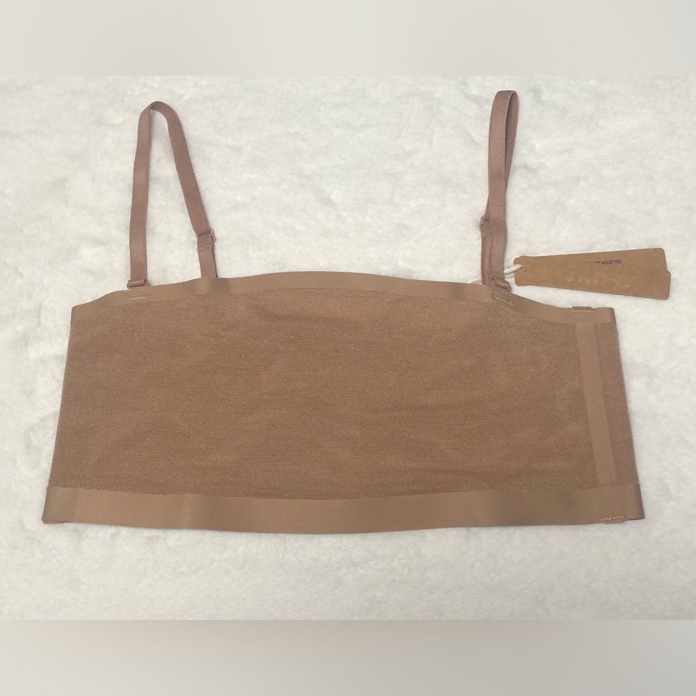 NWT SKIMS Sheer Sculpt Convertible Bandeau Bra,Size-Medium,Color-Sienna